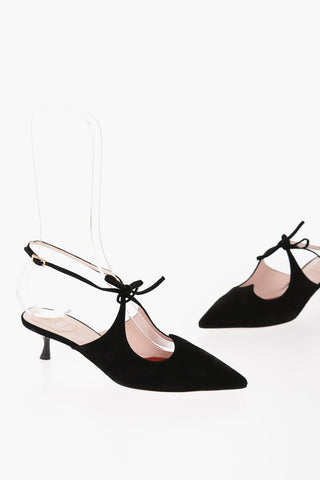 Slingbacks in Suede con Tacco a Rocchetto 5cm