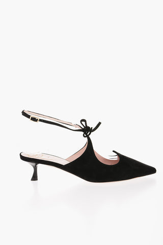 Slingbacks in Suede con Tacco a Rocchetto 5cm