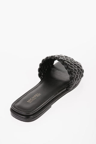 Sliders in Pelle Intrecciata AMELIA  con Suola in Cuoio