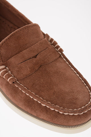 DOCKSIDES Mocassini Penny in Suede con Suola in Gomma