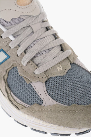 Sneakers Running in Suede con Inserti Traspiranti