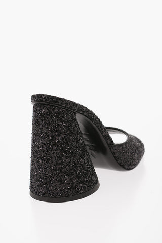 Glittered Leather LUZ Mules with Chulk Heel 10.5cm
