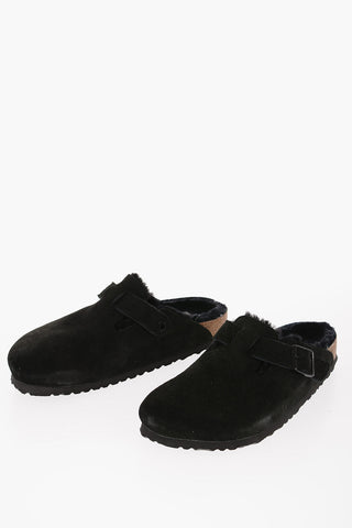Suede BOSTON Mules with Fur Lining