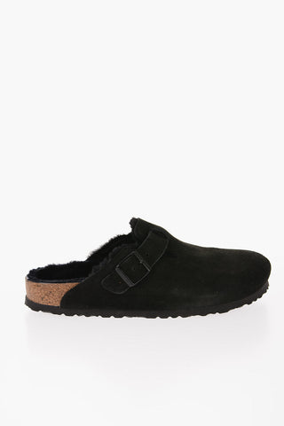 Suede BOSTON Mules with Fur Lining