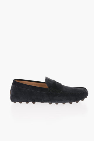 Suede Penny Loafers with Rubber Sole