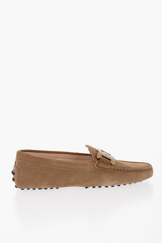 Suede Loafers with Bushings and Chain