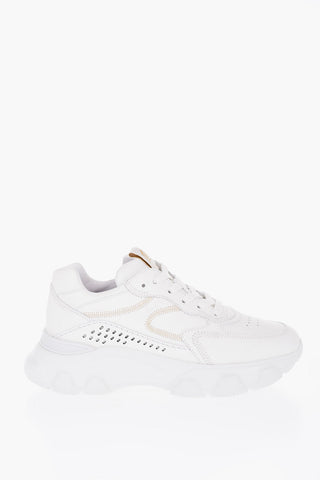 Sneakers HYPERACTIVE in Pelle con Dettaglio Openwork
