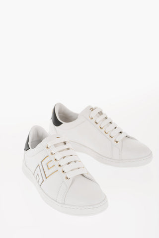 Lace-up Low Sneakers with Mirror Effect Logo