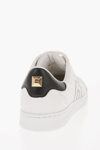 Lace-up Low Sneakers with Mirror Effect Logo