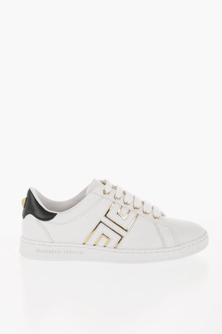 Lace-up Low Sneakers with Mirror Effect Logo