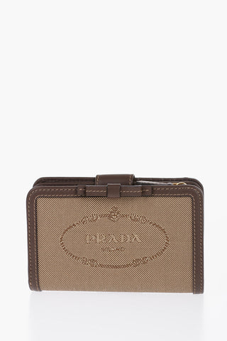 Jacquard Fabric Wallet with Leather Lining