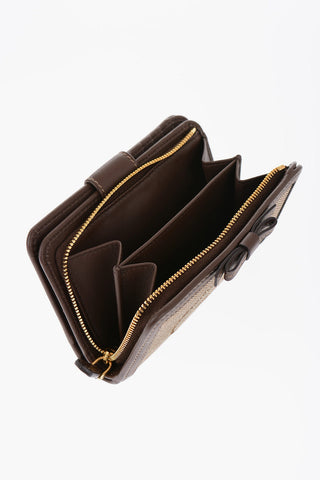 Jacquard Fabric Wallet with Leather Lining