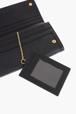 Textured Leather Wallet with Extractable Card-holder