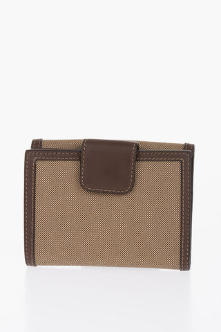 Jacquard Fabric Wallet with Leather Lining