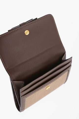 Jacquard Fabric Wallet with Leather Lining