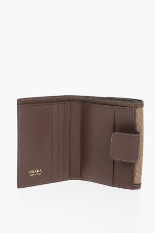 Jacquard Fabric Wallet with Leather Lining