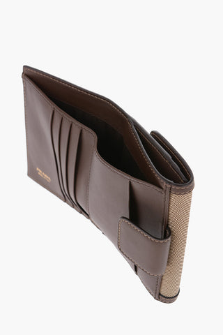 Jacquard Fabric Wallet with Leather Lining