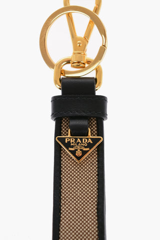 Canvas Keyring with Leather Edges
