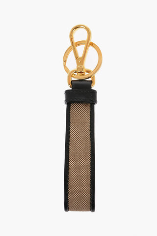 Canvas Keyring with Leather Edges