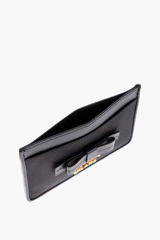 Nylon Card Holder with Leather Bow
