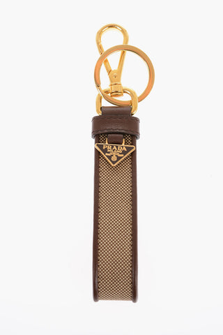 Canvas Keyring with Leather Edges