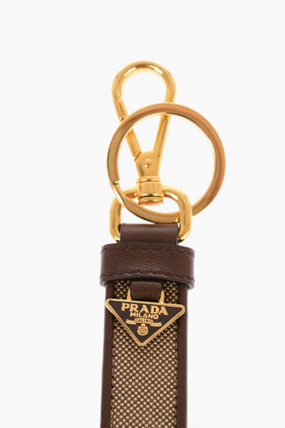 Canvas Keyring with Leather Edges