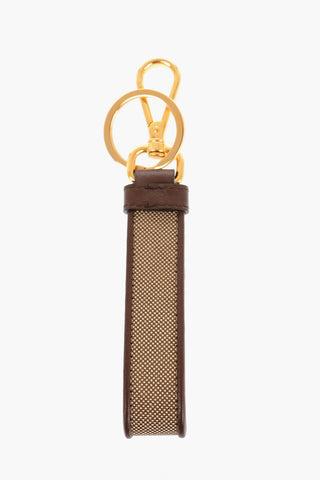 Canvas Keyring with Leather Edges