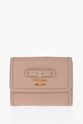 Grain de Poudre Leather Wallet with Bow