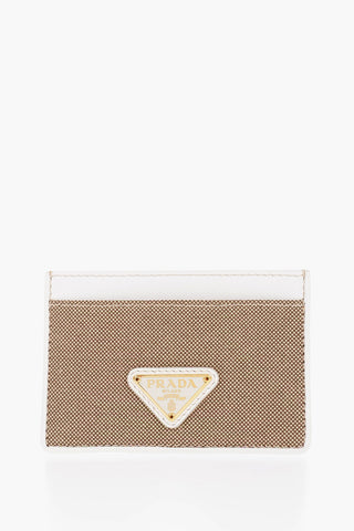 Canvas and Leather Card Holder with Logo Plaque