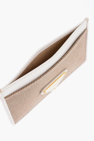 Canvas and Leather Card Holder with Logo Plaque