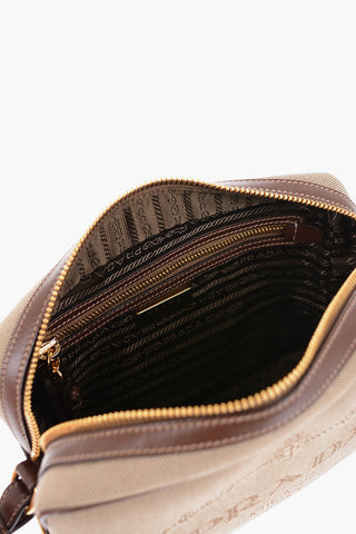 Canvas Crossbody Bag with Jacquard Logo