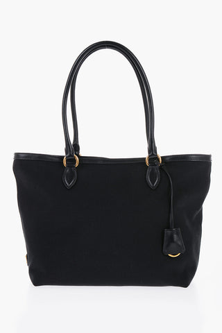 Canvas Tote Bag with Leather Handles