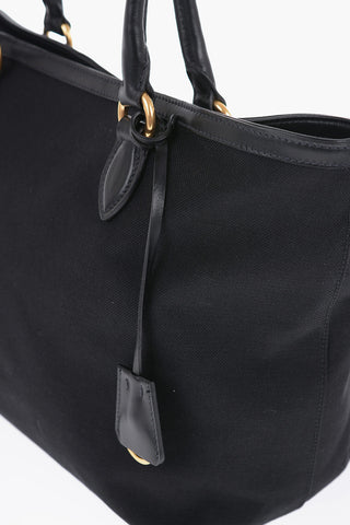 Canvas Tote Bag with Leather Handles