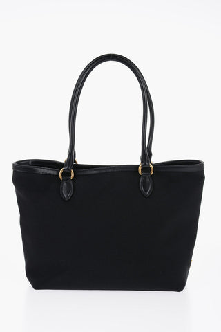 Canvas Tote Bag with Leather Handles