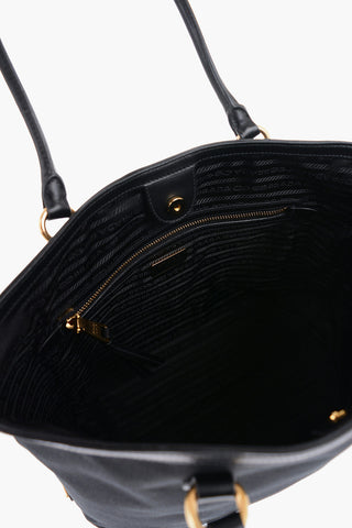 Canvas Tote Bag with Leather Handles