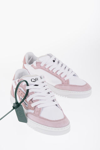 Two Tone Low-Top Sneakers with Suede Details