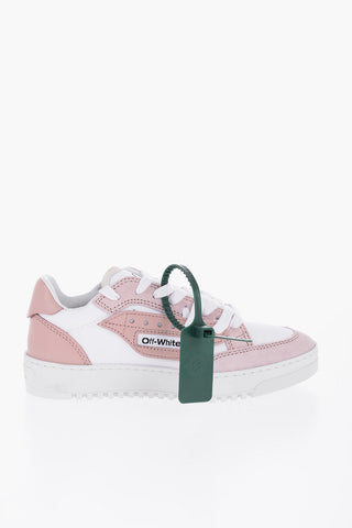 Two Tone Low-Top Sneakers with Suede Details
