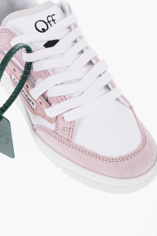 Two Tone Low-Top Sneakers with Suede Details