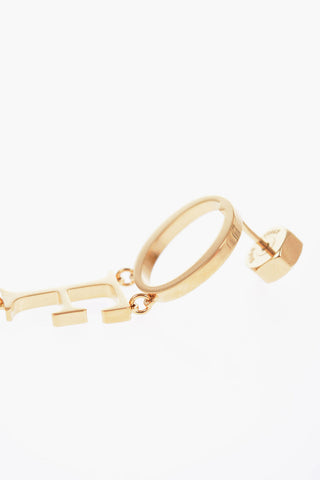 Logoed Golden-Effect Earrings