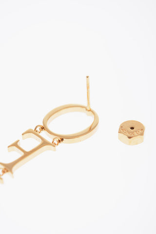 Logoed Golden-Effect Earrings