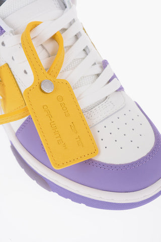 Two-Tone Leather Low Top Sneakers with Contrasting Details