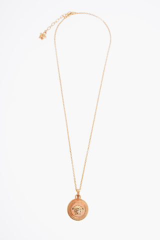 Golden Effect Metal BIGGIE Necklace with Medusa Pendant