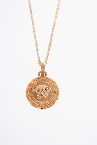 Golden Effect Metal BIGGIE Necklace with Medusa Pendant