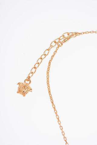 Golden Effect Metal BIGGIE Necklace with Medusa Pendant