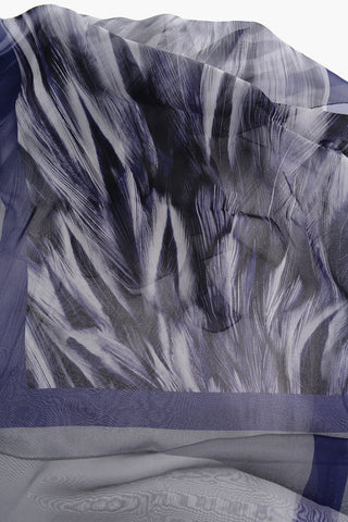 Silk Foulard with Fetahers Print