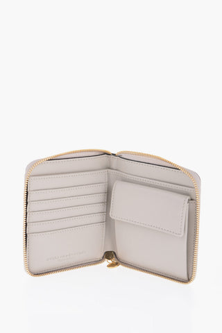 Two-Tone Faux Leather Wallet with Zip Closure
