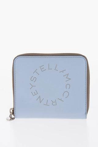 Two-Tone Faux Leather Wallet with Zip Closure