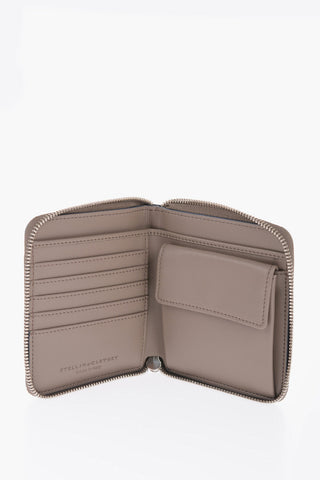 Two-Tone Faux Leather Wallet with Zip Closure