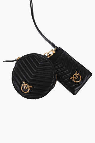 Quilted Leather Neck Card Holder