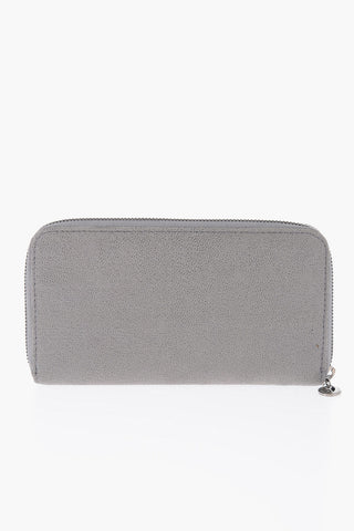 Faux Leather Continental Wallet with Silver-Tone Chain